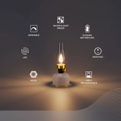 Uppladdningsbar LED Oljelampa IP54 Sand