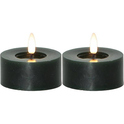 Värmeljus Flamme Flow Grön 2-pack Timer