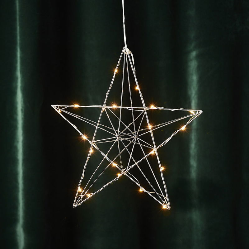 Julstjärna Line Kromfärgad i metall
