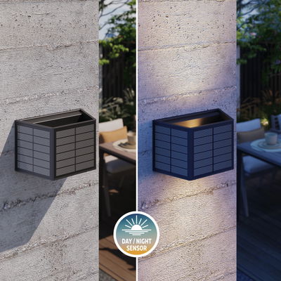 Solcells Vägglampa Caserta Upp&Ner 2700K Svart