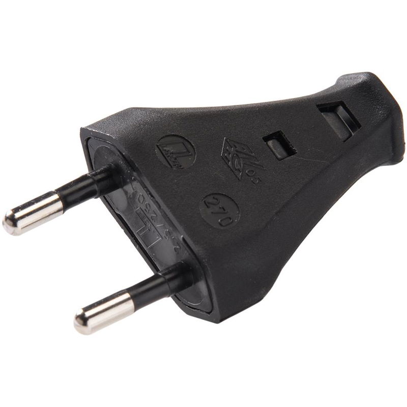 Stickpropp Euro kontakt 250V Svart