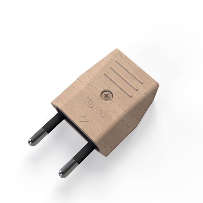 Stickpropp Euro kontakt 230V 2-pol Trä Natur Stickpropp Euro kontakt 230V 2-pol Trä Natur