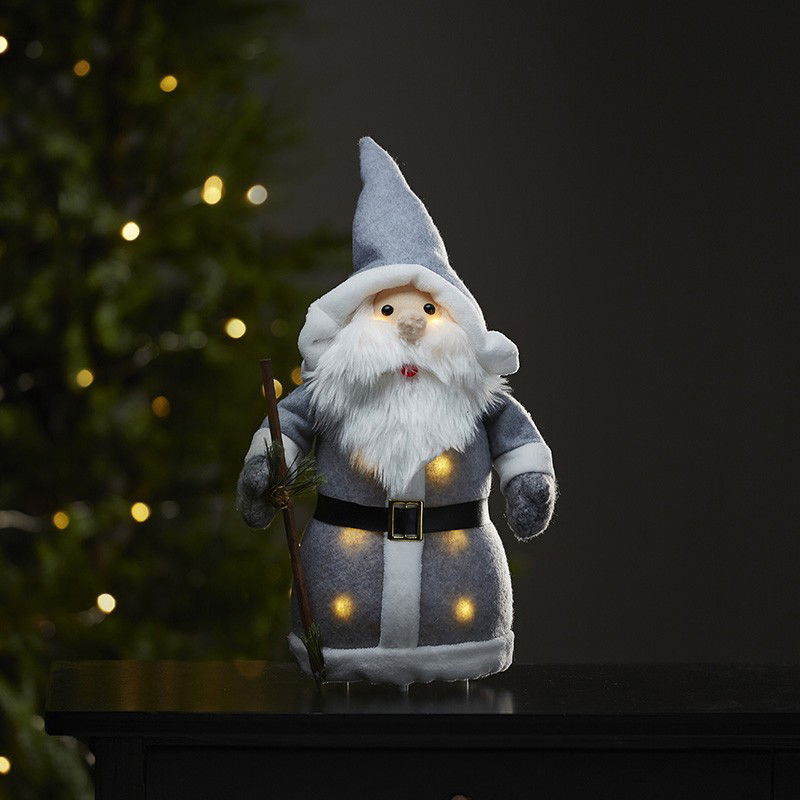 Juldekoration Panorama Joylight Grå Tomte 38cm Juldekoration Panorama Joylight Grå Tomte 38cm