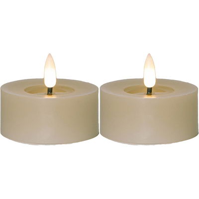 Värmeljus Flamme Flow Beige 2-pack Timer
