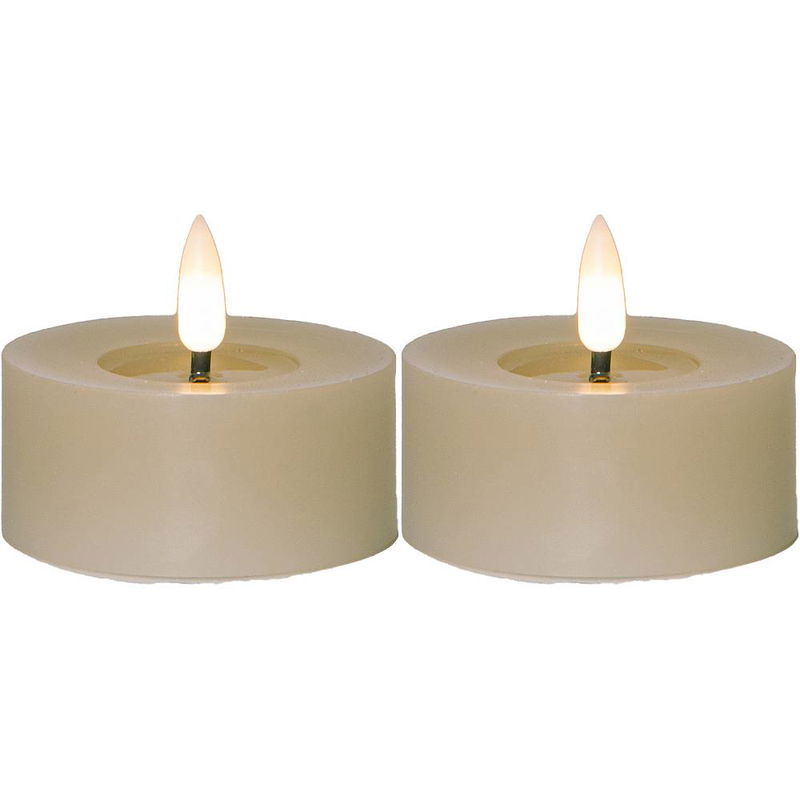 Värmeljus Flamme Flow Beige 2-pack Timer Värmeljus Flamme Flow Beige 2-pack Timer