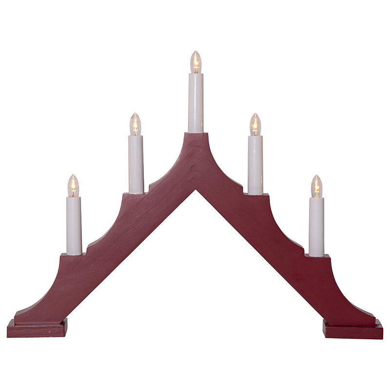 Adventsljusstake Alma 5-armad Röd LED