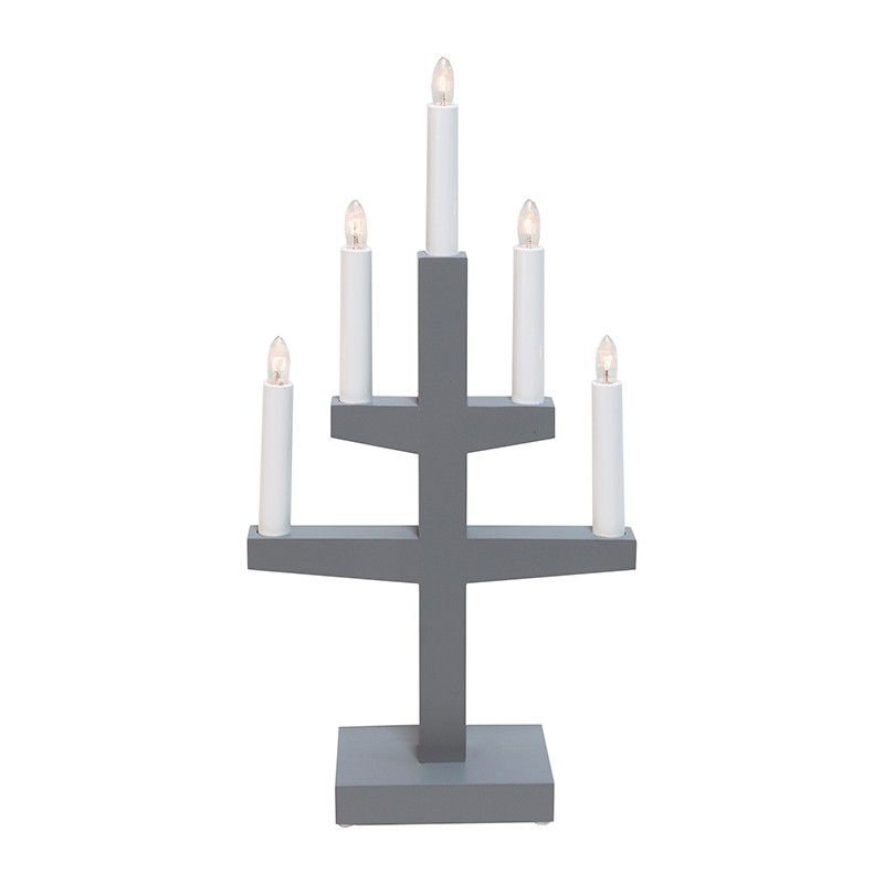 Ljusstake Trapp 5-ljus Grå