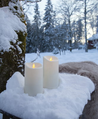 Blockljus M-Twinkle Vit 15cm