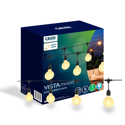 Ljusslinga 7m Glob 95mm Varmvita utbyggbar med fjärrkontroll