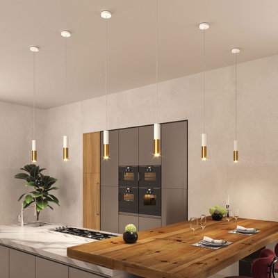 Lamphållare Tub Dubbel 60mm E14 Vit/Brons