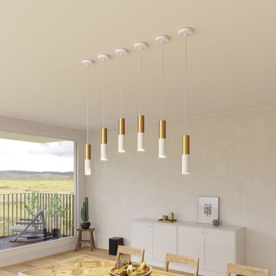 Lamphållare Tub Dubbel 60mm E14 Vit/Brons