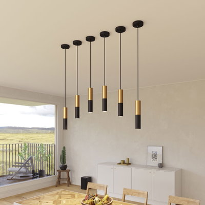 Lamphållare Tub Dubbel 60mm E14 Svart/Brons