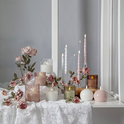 Blockljus Flamme Romb 10cm Rosa