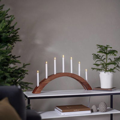 Ljusstake Acca Båge Brun 7st LED lampor