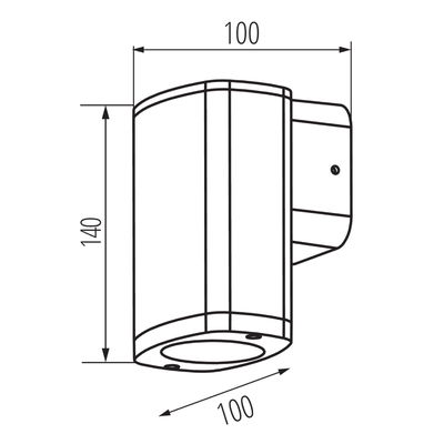 Vägglampa Zevi 1xGU10 IP54 Svart