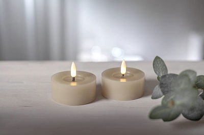 Värmeljus Flamme Flow Beige 2-pack Timer