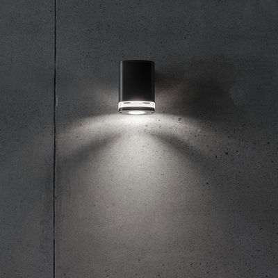 Vägglampa Zevi 1xGU10 med ljusfönster IP54 Svart