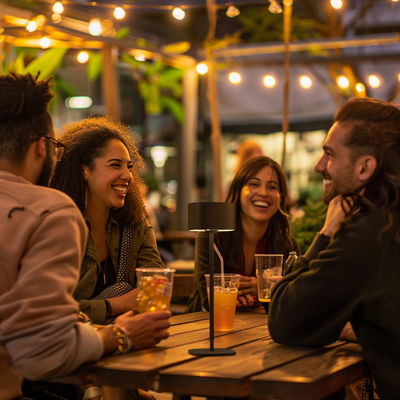 Uppladdningsbar Bordslampa Serino Svart 90lm IP44 2700K