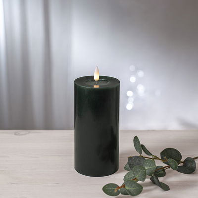 Blockljus Flamme Flow Grön 17,5cm