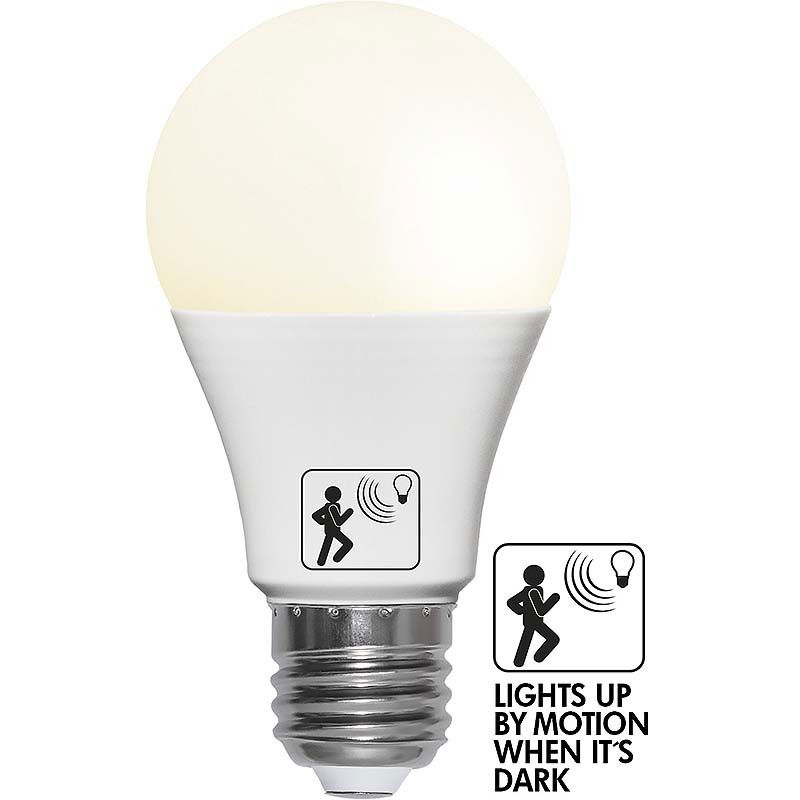 Normallampa LED rörelsesensor 4,8W 470lm E27 Opal LED Lampa Normal Illumination med rörelsesensor 4,8W E27 Opal