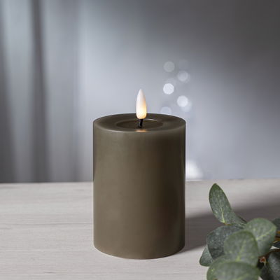 Blockljus Flamme Flow Mörkbrun / Mullvad 12,5cm