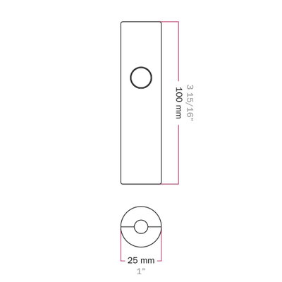 Sladdimmer Tryck Rund Svart LED 4-100W