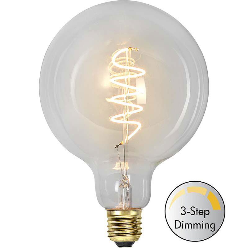 Dimbar Globlampa Ø125 Spiral LED 4,0W 270lm E27 3-step dimming Dimbar Globlampa Ø125 Spiral LED 4,0W 270lm E27 3-step dimming