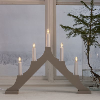 Adventsljusstake Alma 5-armad Beige LED