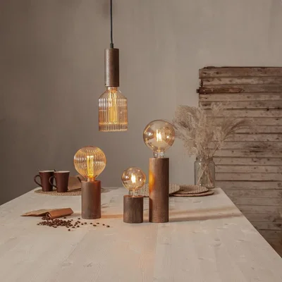 Tub Lampfot E27 Brun 25cm