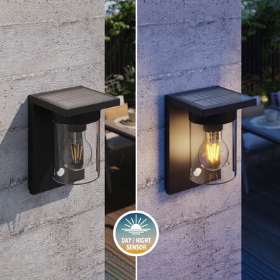 Solcells Vägglampa Asti med Rörelsesensor IP44 150lm 2700K