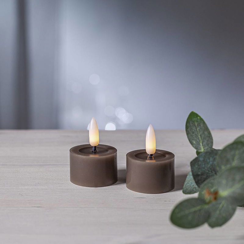 Värmeljus Flamme Flow Grå 2-pack Timer 060-05_M2