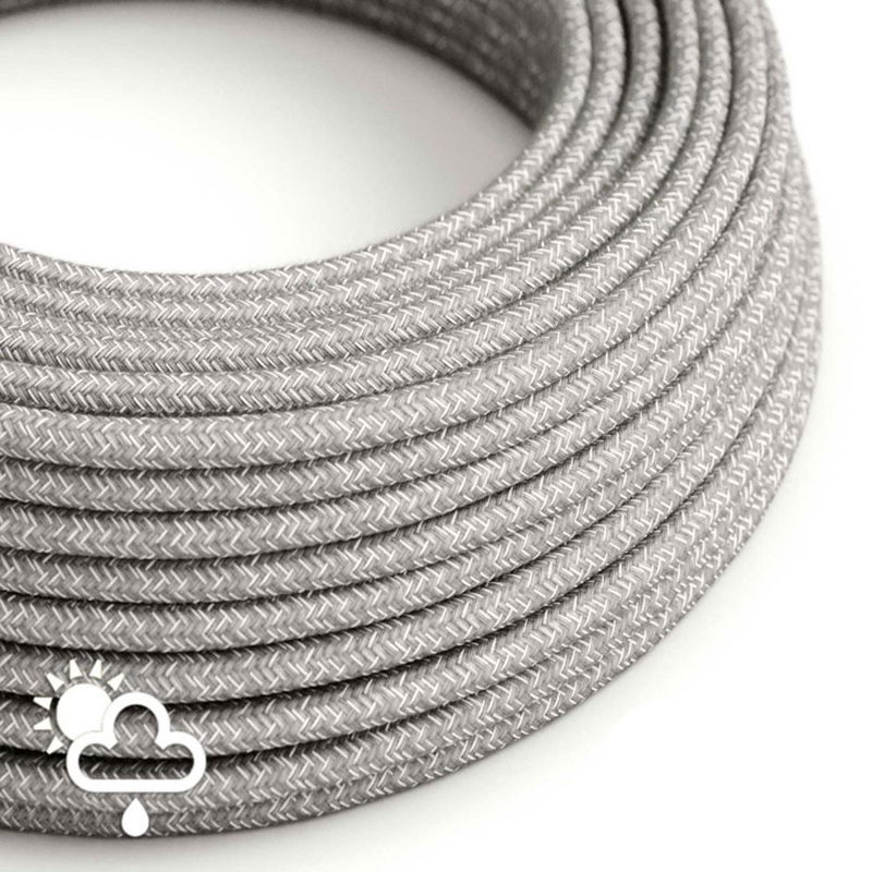 Textilkabel Linne Grå 2x1.00 mm² IP65 | Linen | Creative Cables