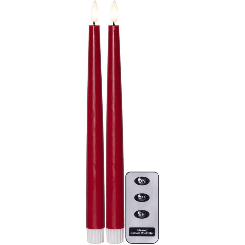Antikljus Flamme Slim Röd 28cm 2-pack