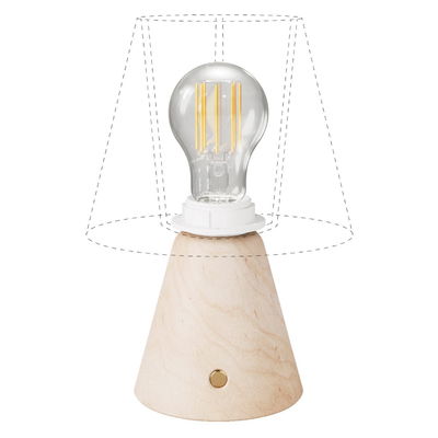 Uppladdningsbar Bordslampa Cabless11 Trä inkl. ljuskälla för lampskärm