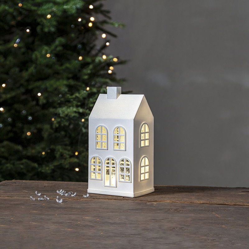Juldekoration Vinter Vitt Hus 23cm Juldekoration Vinter Vitt Hus 23cm | Star Trading