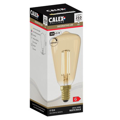 Dimbar Antiklampa LED Edison Amber 3,5W 250lm  E14 2100K