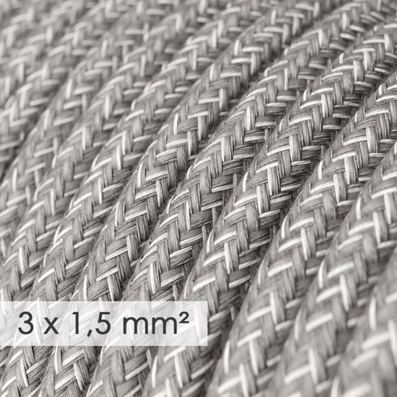 Textilkabel Linne Ljusgrå 3x1,5 mm² Textilkabel Linne Ljusgrå 3x1,5 mm² | Creative Cables