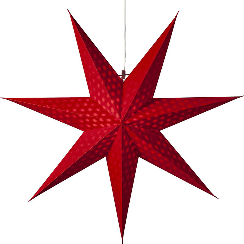 Julstjärna Cloud Röd med vattenstämplade prickar 60cm