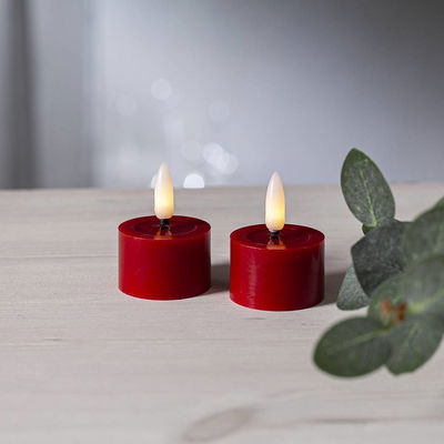 Värmeljus Flamme Flow Röd 2-pack Timer