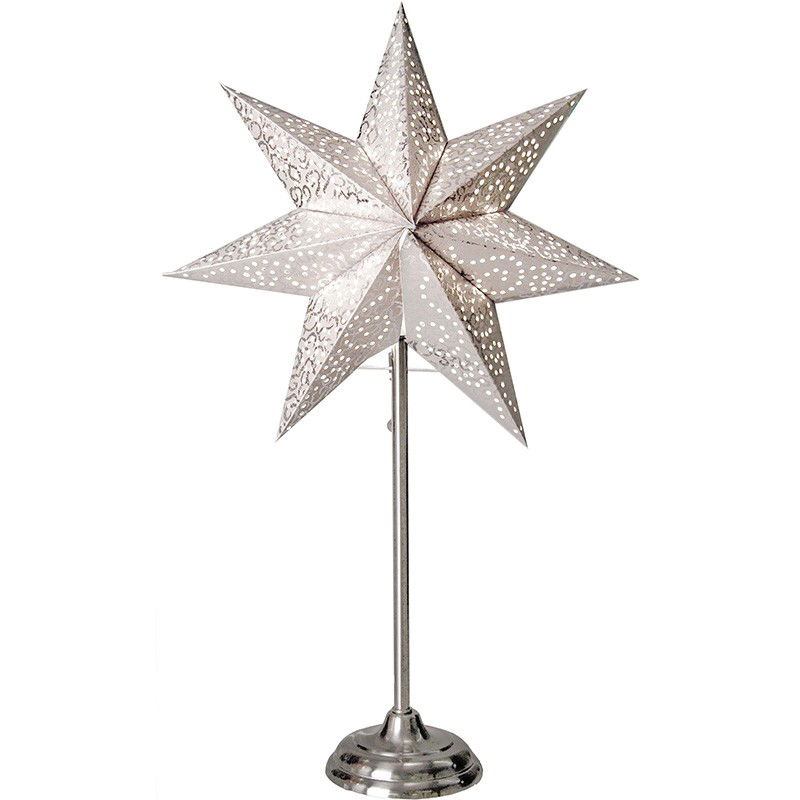Julstjärna Antique På Fot Vit Julstjärna Antique På Fot Vit
