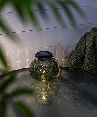Solcellslykta Dotte grönt glas