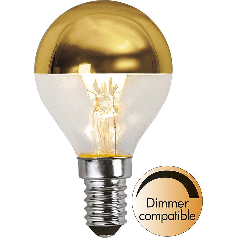 Dimbar Toppförspeglad Klot Guld LED 3,5W 250lm E14 Dimbar Toppförspeglad Klot Guld LED 3,5W 250lm E14