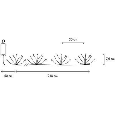 Ljusslinga Dew Drops 96 Flower Svart