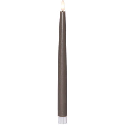 Antikljus Flamme Slim Grå 28cm 2-pack