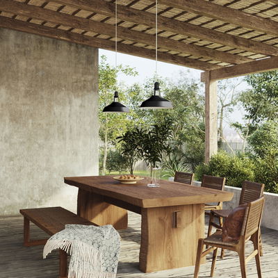 Lampskärm Harbour i emaljerad metall med E27-fattning, diameter 38cm - Svart