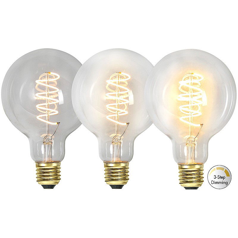 Dimbar Globlampa Ø95 Spiral LED 4,0W 270lm E27 3-step dimming Dimbar Globlampa Ø95 Spiral LED 4,0W 270lm E27 3-step dimming