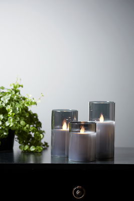 Blockljus M-Twinkle Rök 12,5cm