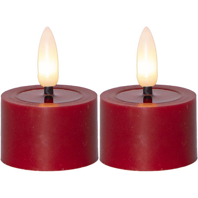 Värmeljus Flamme Flow Röd 2-pack Timer
