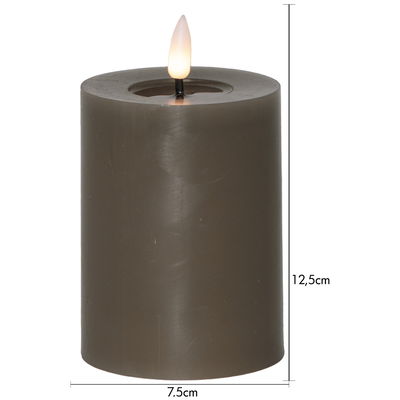 Blockljus Flamme Flow Mörkbrun / Mullvad 12,5cm