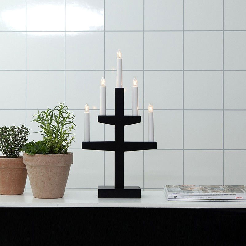 Ljusstake Trapp 5-ljus Svart Ljusstake Trapp 5-ljus Svart